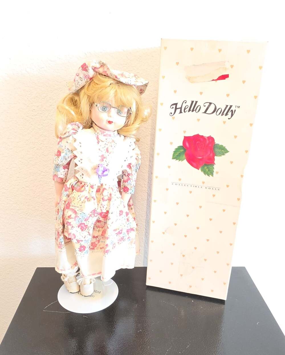 Hello Dolly Collectible Doll with Floral Dress in Original Box